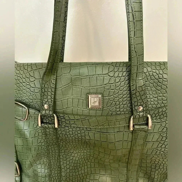 DIANE VON FURSTENBURG Vintage briefcase laptop bag leather embossed purse - Picture 4 of 12